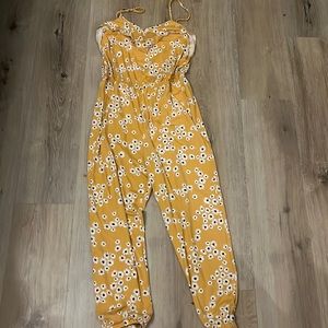 Yellow floral jumpsuit